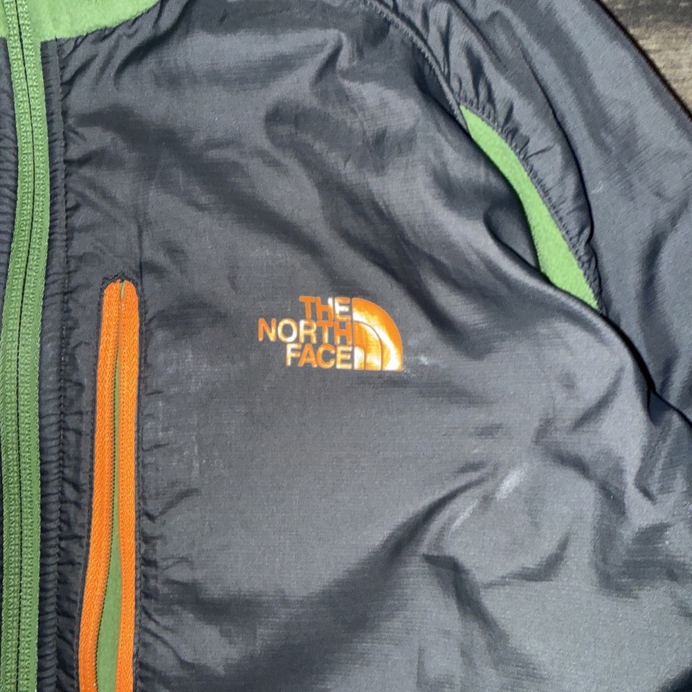 The North Face Fleece Full-Zip Jacket Outdoor Hiking Men's Size L Green Grey - Picture 4 of 8